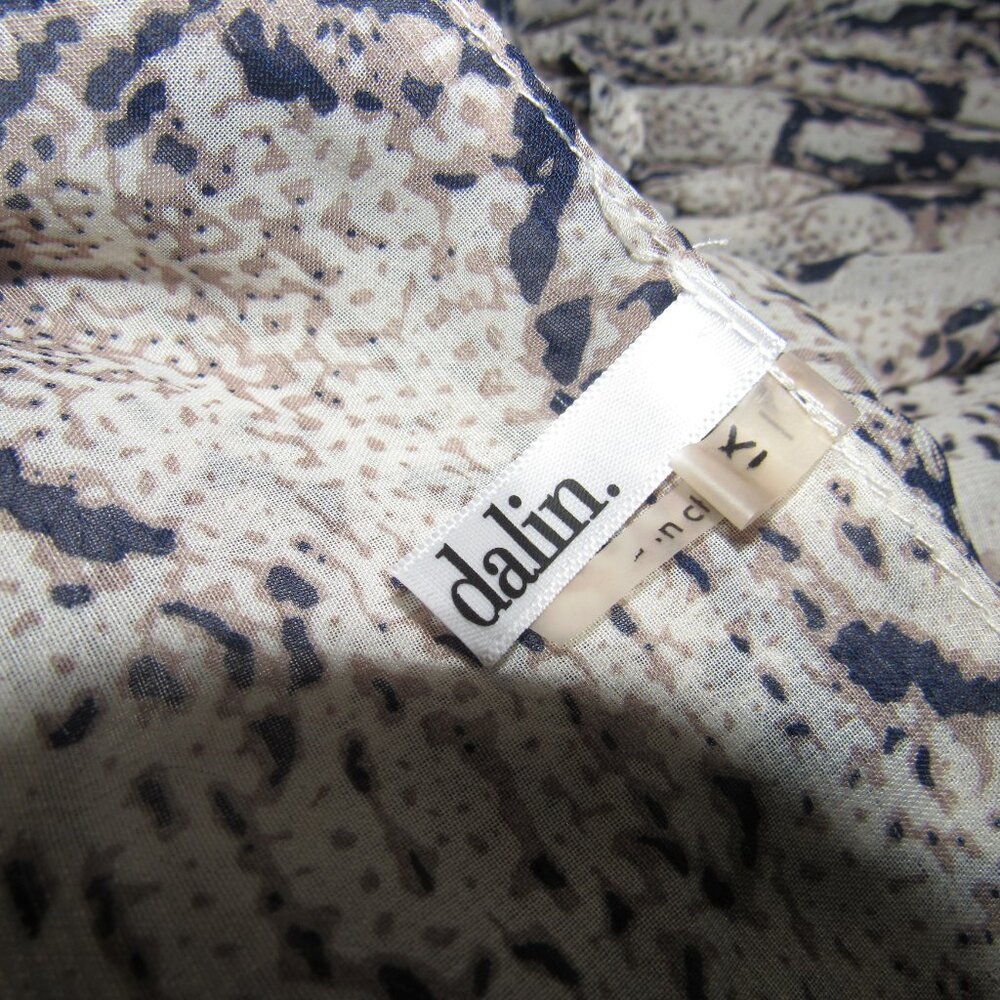 Dalin Snake-Print Ruffle Blouse • V-Neck • XL - Picture 6 of 8
